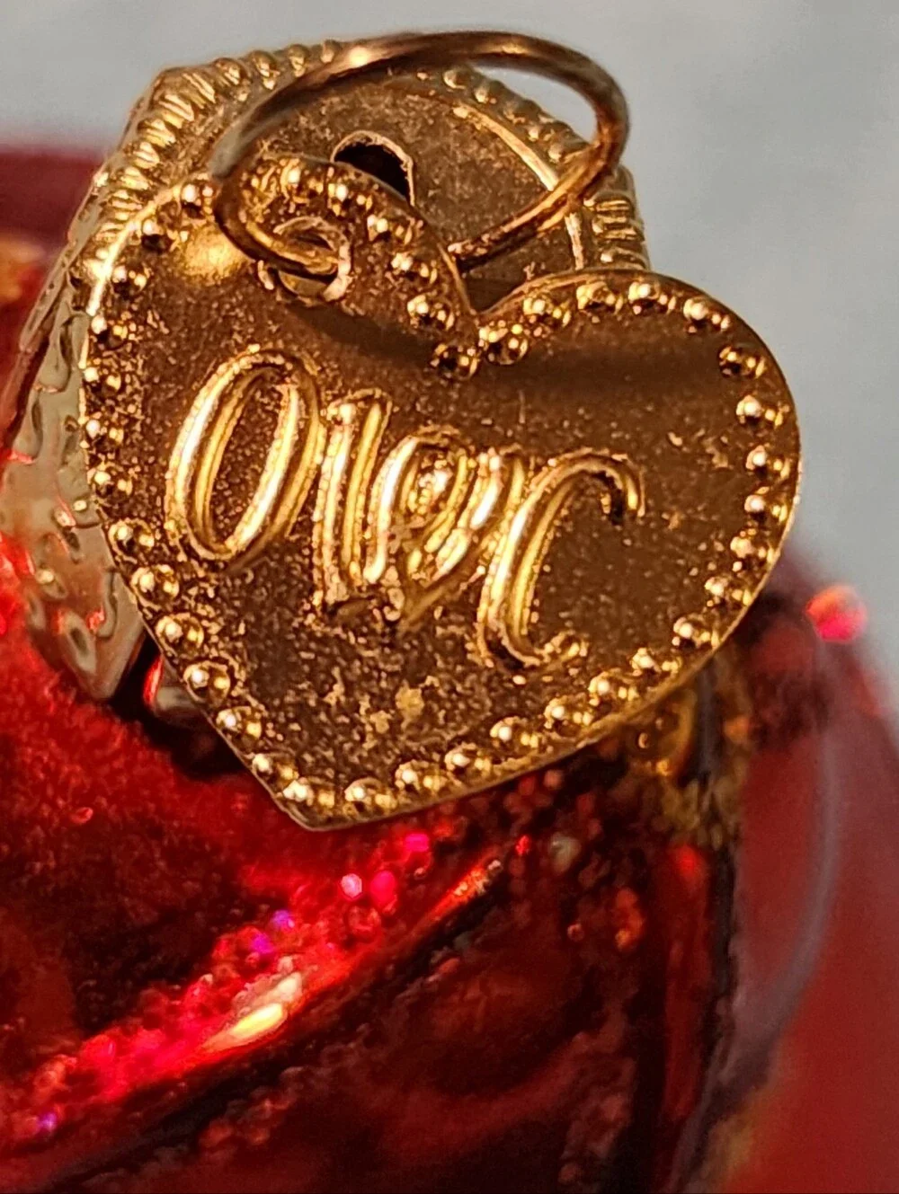 OLD WORLD CHRISTMAS ORNAMENT Dalmatian Fire Chief Glass Ornament - Red & Gold